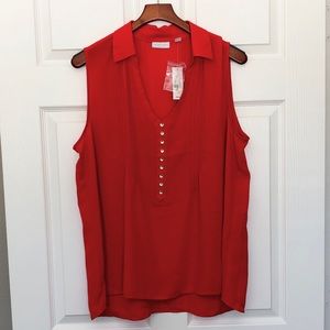 NY&Co red sleeveless blouse